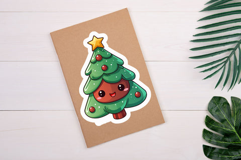 Kawaii christmas tree Sticker Design SVG Regulrcrative 