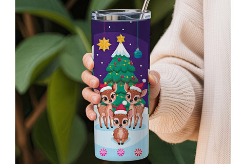 Kawaii Christmas Tumbler Wrap Sublimation DesignSVG 