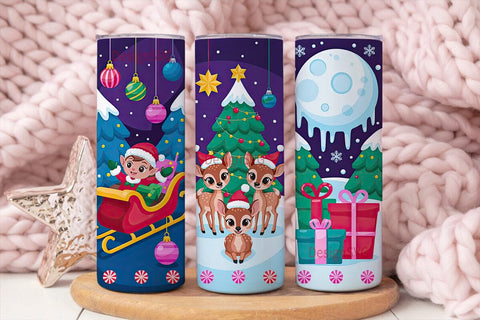 Kawaii Christmas Tumbler Wrap Sublimation DesignSVG 