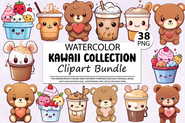 Kawaii Clipart Bundle Sublimation Regulrcrative 