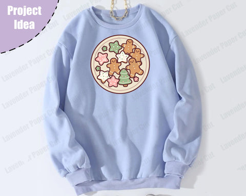 Kawaii Cookie Platter SVG, Gingerbread Holiday Cookies PNG, JPEG, Sublimation, Christmas Cookies, Sugar Cookies, Baking Svg SVG Lavender Paper Cut 