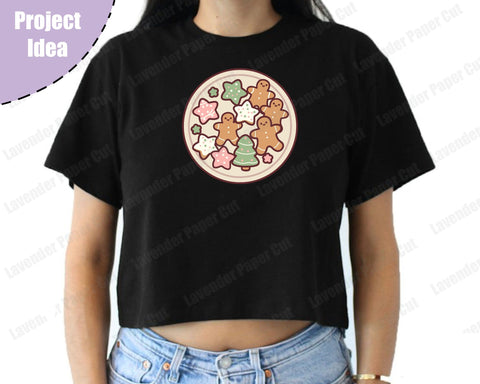 Kawaii Cookie Platter SVG, Gingerbread Holiday Cookies PNG, JPEG, Sublimation, Christmas Cookies, Sugar Cookies, Baking Svg SVG Lavender Paper Cut 