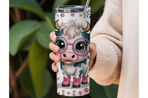 Kawaii Cow 20oz Tumbler Design Sublimation DesignSVG 
