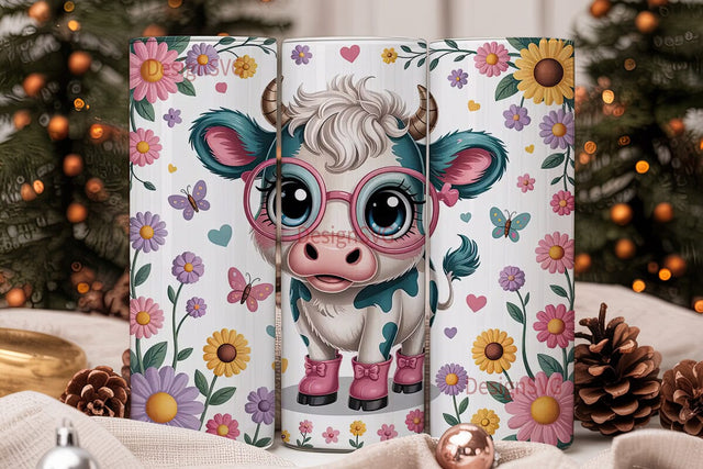 Kawaii Cow 20oz Tumbler Design Sublimation DesignSVG 