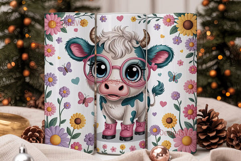 Kawaii Cow 20oz Tumbler Design Sublimation DesignSVG 