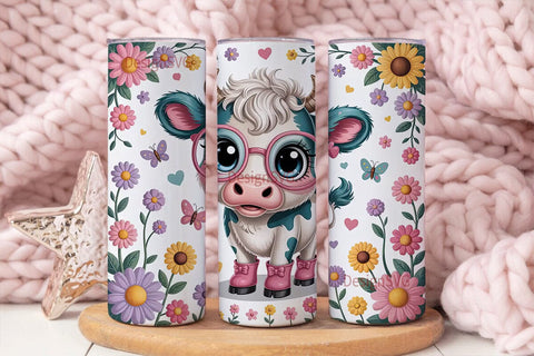 Kawaii Cow 20oz Tumbler Design Sublimation DesignSVG 