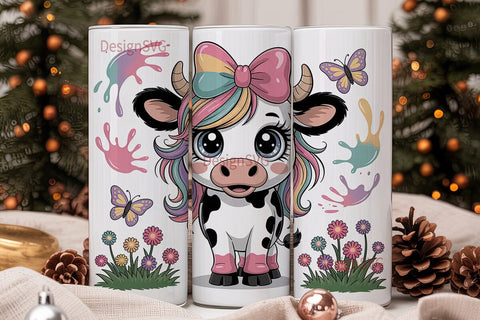 Kawaii Cow 20oz Tumbler Wrap Sublimation DesignSVG 