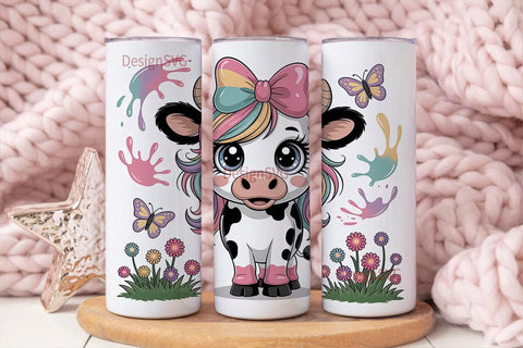 Kawaii Cow 20oz Tumbler Wrap Sublimation DesignSVG 