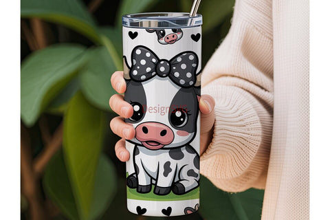 Kawaii Cow 20oz Tumbler Wrap Sublimation DesignSVG 