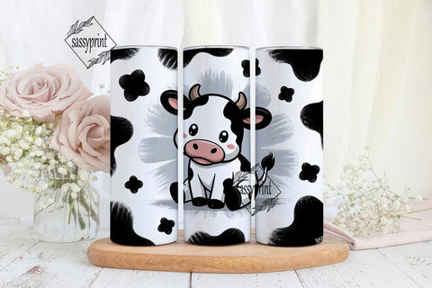 Kawaii Cow 20oz Tumbler Wrap Sublimation sassyprint 