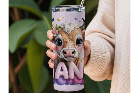 Kawaii Cow Nana 20oz Tumbler Wrap Sublimation DesignSVG 