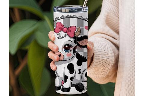 Kawaii Cow Tumbler Wrap Sublimation DesignSVG 