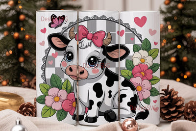Kawaii Cow Tumbler Wrap Sublimation DesignSVG 