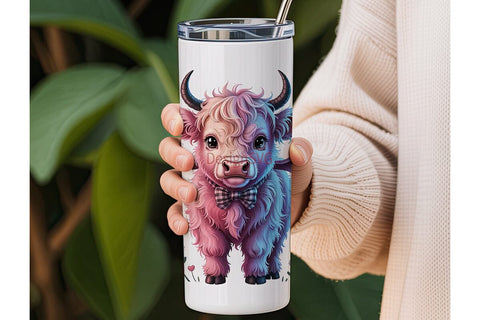 Kawaii Cow with Bat Wings 20oz Tumbler Sublimation DesignSVG 