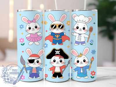 Kawaii Cute Bunny Tumbler, Cute Bunny Tumbler, Playful Bunny Wrap, Adorable Bunny Wrap, Stylish 20oz Wrap, Sublimation Design, Trendy Gift Idea Sublimation ToriDesigns 