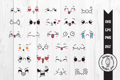 Kawaii cute emoji hand drawn svg, emoticon svg SVG dadan_pm 