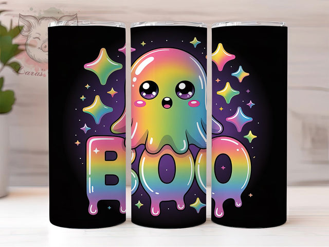 Kawaii Cute Ghost Pastel Halloween Tumbler, Cute Ghost Wrap, Boo Spooky Season, 20oz Sublimation Design, Pastel Halloween Tumbler, Adorable Ghost Drinkware, Spooky Cute Wrap Sublimation Lara' s Designs 