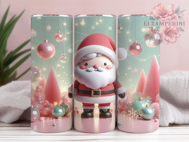 Kawaii Cute Santa Christmas Tumbler, Cute Christmas Wrap, Holiday Mug Design, Sublimation Wrap, Festive Drinkware, Adorable Winter Gift, Cartoon Christmas Cup Sublimation Li Zamperini 