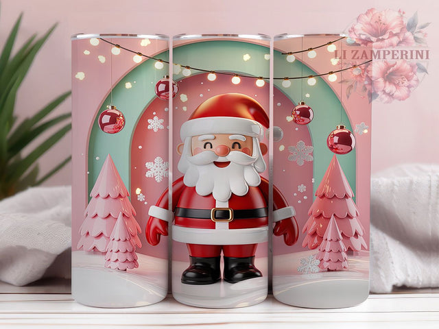 Kawaii Cute Santa Christmas Tumbler, Cute Christmas Wrap, Holiday Mug Design, Sublimation Wrap, Festive Drinkware, Adorable Winter Gift, Cartoon Christmas Cup Sublimation Li Zamperini 