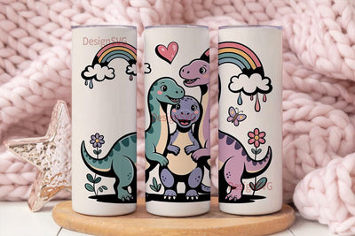 Kawaii Dinosaur Family 20oz Tumbler Wrap Sublimation DesignSVG 