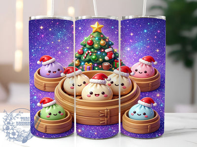 Kawaii Dumpling Christmas 20oz Tumbler, Kawaii Dumpling, Dumpling Christmas, Kawaii Christmas, Dumpling Tumbler, Kawaii Tumbler, 20oz Tumbler Wrap, Kawaii Dumpling PNG Sublimation ToriDesigns 