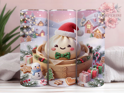 Kawaii Dumpling Christmas 20oz Tumbler, Kawaii Dumpling, Dumpling Christmas, Kawaii Christmas, Dumpling Tumbler, Kawaii Tumbler, Kawaii Dumpling PNG, 20oz Tumbler Wrap Sublimation Li Zamperini 
