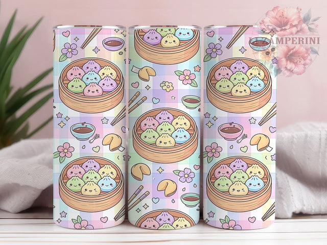 Kawaii Dumplings 20oz Tumbler, Kawaii Dumplings, 20oz Tumbler Wrap, Sublimation Design, Cute Dumpling PNG, Kawaii Tumbler Wrap, Food Tumbler Design, Digital Download Sublimation Li Zamperini 