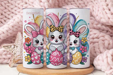 Kawaii Easter BunTHSPs 20oz Tumbler Wrap Sublimation DesignSVG 