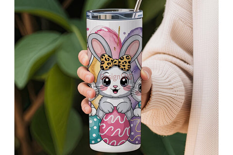 Kawaii Easter BunTHSPs 20oz Tumbler Wrap Sublimation DesignSVG 