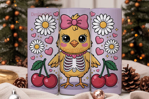 Kawaii Emo Chick 20oz Tumbler Wrap Sublimation DesignSVG 