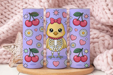 Kawaii Emo Chick 20oz Tumbler Wrap Sublimation DesignSVG 