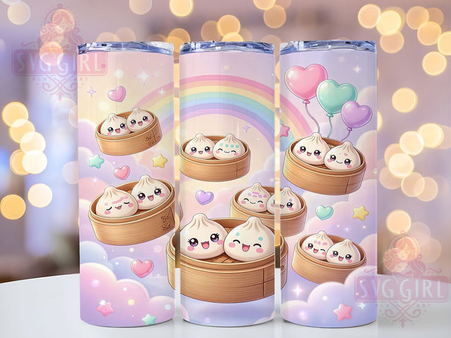 Kawaii Fantasy Dumplings 20oz Tumbler, Kawaii Dumplings, Fantasy Food, Cute Asian Cuisine, 20oz Tumbler Wrap, Sublimation Design, Magical Snack, Digital Download Sublimation SvggirlplusArt 
