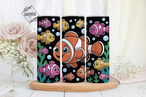 Kawaii Fish 20oz Tumbler Wrap Sublimation sassyprint 