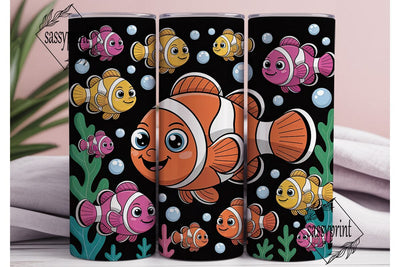 Kawaii Fish 20oz Tumbler Wrap Sublimation sassyprint 