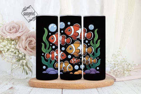 Kawaii Fish 20oz Tumbler Wrap Sublimation sassyprint 