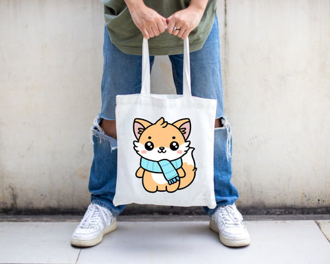 Kawaii Fox in a Scarf Layered SVG, PNG, Clipart, Autumn fox, Fall Season SVG, Cut File for Cricut and Silhouette SVG Lavender Paper Cut 