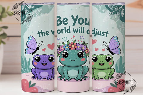 Kawaii Frogs Tumbler Wrap PNG Sublimation sassyprint 