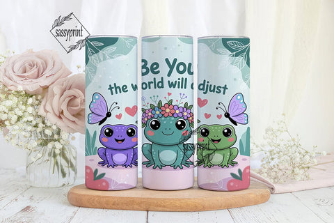 Kawaii Frogs Tumbler Wrap PNG Sublimation sassyprint 