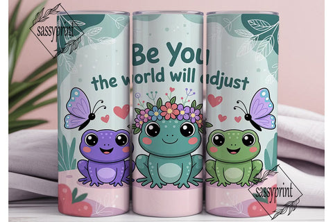 Kawaii Frogs Tumbler Wrap PNG Sublimation sassyprint 