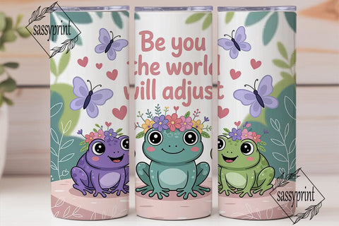 Kawaii Frogs Tumbler Wrap PNG Sublimation sassyprint 