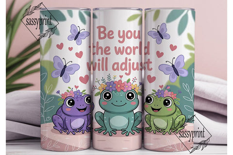 Kawaii Frogs Tumbler Wrap PNG Sublimation sassyprint 