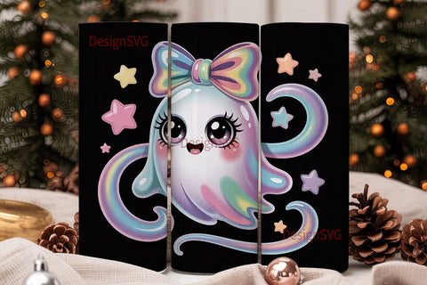 Kawaii Ghost 20oz Tumbler Design Sublimation DesignSVG 