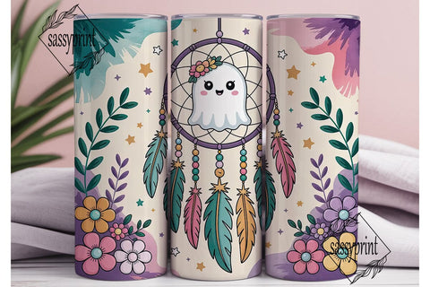 Kawaii Ghost Dreamcatcher 20oz Tumbler Sublimation sassyprint 