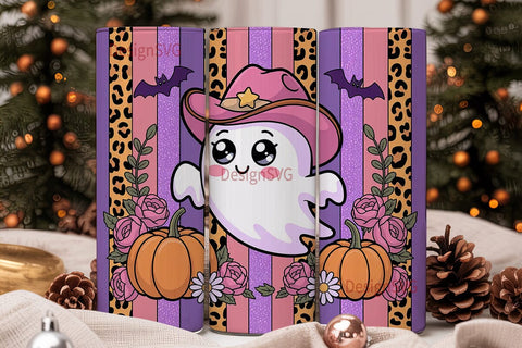 Kawaii Ghost Halloween 20oz Tumbler Wrap Sublimation DesignSVG 