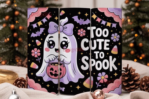 Kawaii Ghost Halloween 20oz Tumbler Wrap Sublimation DesignSVG 
