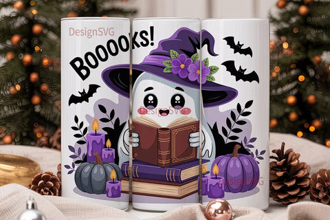 Kawaii Ghost Halloween 20oz Tumbler Wrap Sublimation DesignSVG 