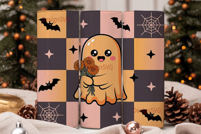 Kawaii Ghost Halloween 20oz Tumbler Wrap Sublimation DesignSVG 