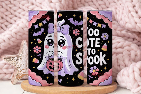Kawaii Ghost Halloween 20oz Tumbler Wrap Sublimation DesignSVG 