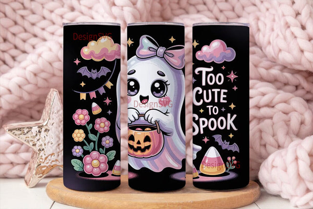 Kawaii Ghost Halloween 20oz Tumbler Wrap Sublimation DesignSVG 