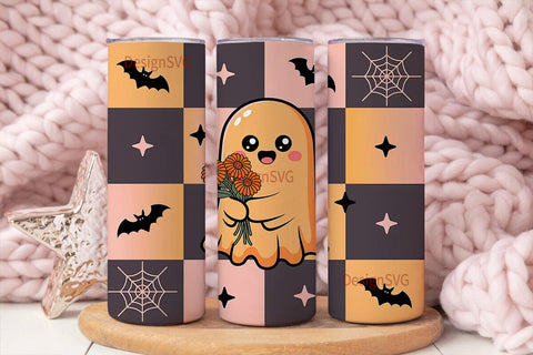 Kawaii Ghost Halloween 20oz Tumbler Wrap Sublimation DesignSVG 